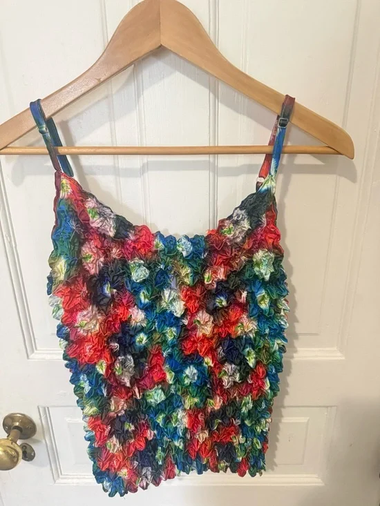 Colorful Ruffled Tank Top - Multicolor - Picture 2 of 4